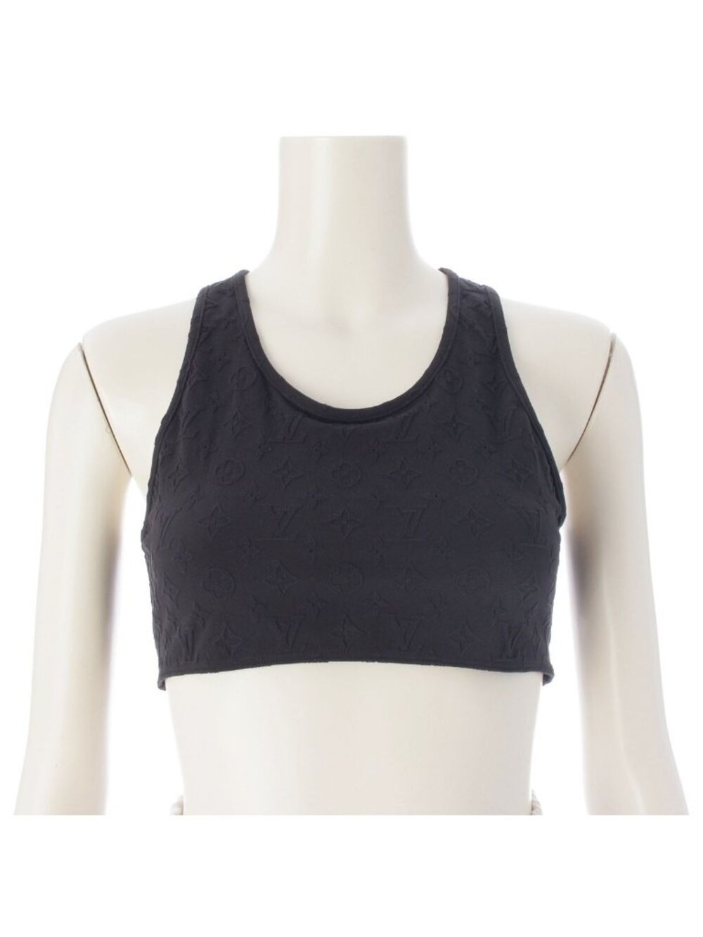 Louis Vuitton Monogram Logo Short Length Tank Top Black 36
